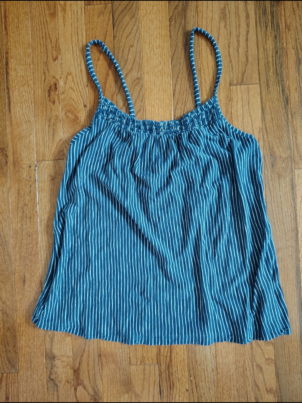 Universal Thread Blue & White Striped Spaghetti Strap Cami/Tank Top